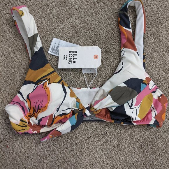 AMBER 3 Piece Reversible Billabong Day Drift - Hanky Tie Top x2 + Tanga Bikini - Picture 2 of 6